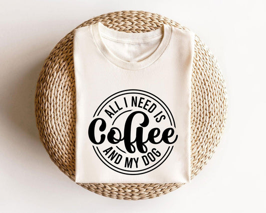 Coffee and Dog Circle Design - Ready-to-Press DTF Transfer - Sam's DTF Transfers
