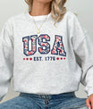 USA EST. 1776 – Floral Varsity Patriotic