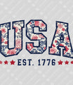 USA EST. 1776 – Floral Varsity Patriotic