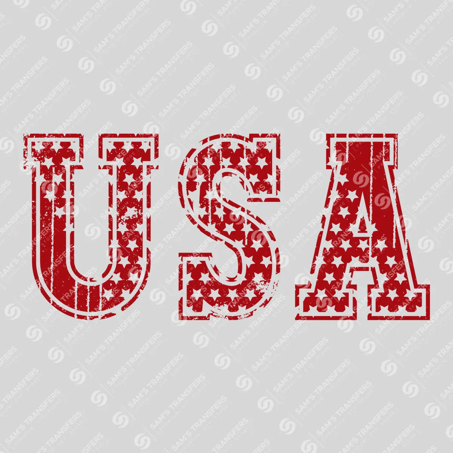 USA Stars – Distressed Red Patriotic