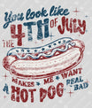 4th of July Hot Dog – Funny Vintage Americana
