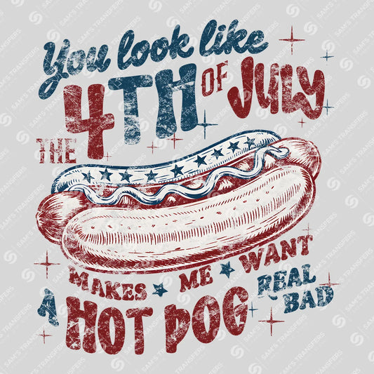 4th of July Hot Dog – Funny Vintage Americana
