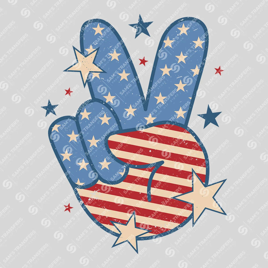 Retro America Stack – Wavy Flag Text