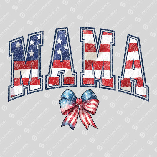 MAMA – American Flag Letters with Bow