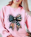 Honor the Brave – American Flag & Animal Print Bow