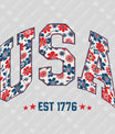 USA EST 1776 – Floral Patriotic Arch