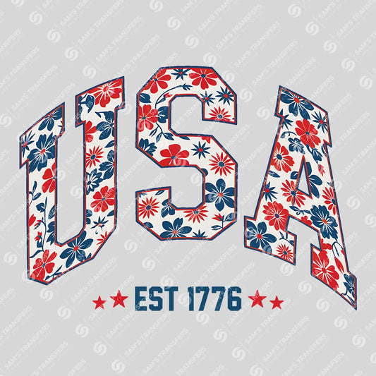 USA EST 1776 – Floral Patriotic Arch