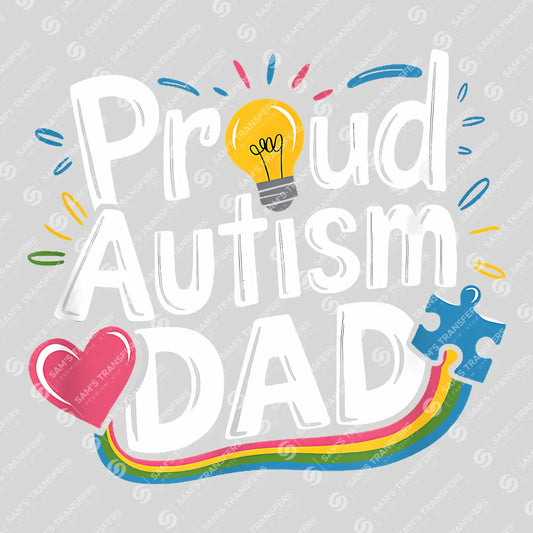 Proud Autism Dad Father's Day Awareness Ready DTF Transfer | FR2124