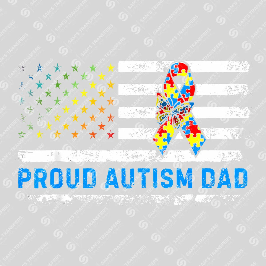 Proud Autism Dad Father's Day Awareness Ready DTF Transfer | FR2126