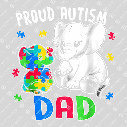 Proud Autism Dad Father's Day Awareness Ready DTF Transfer | FR2128