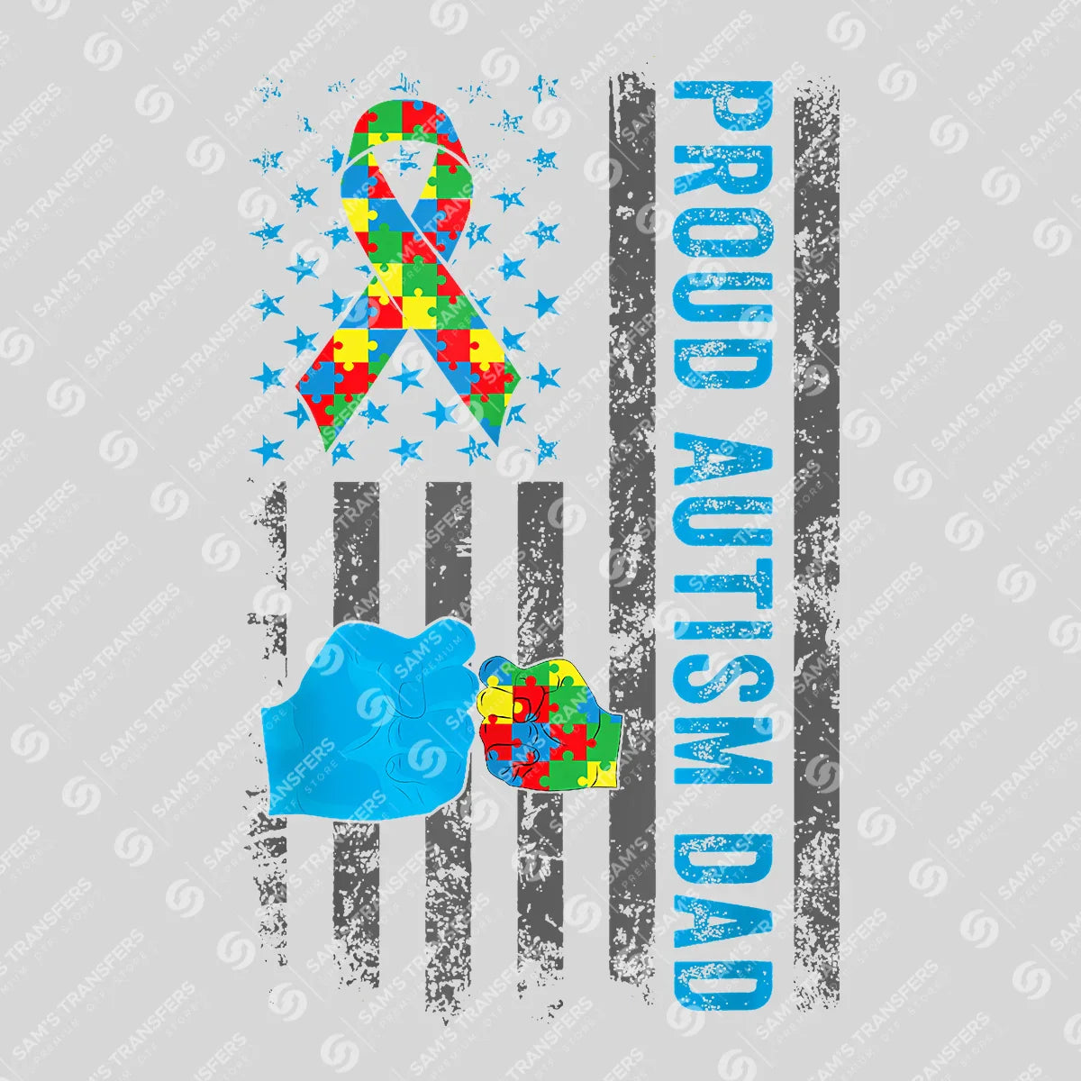 Proud Autism Dad Father's Day Awareness Ready DTF Transfer | FR2131