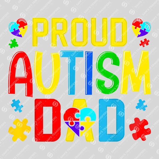 Proud Autism Dad Father's Day Awareness Ready DTF Transfer | FR2133