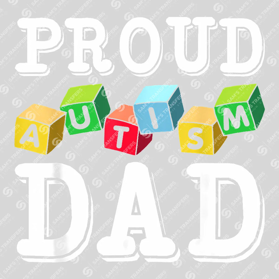 Proud Autism Dad Father's Day Awareness Ready DTF Transfer | FR2139