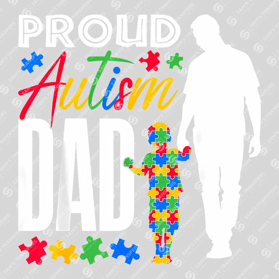 Proud Autism Dad Father's Day Awareness Ready DTF Transfer | FR2140