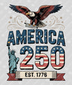 USA 250 Years Anniversary DTF Transfer | 4th of July Design | FR2157