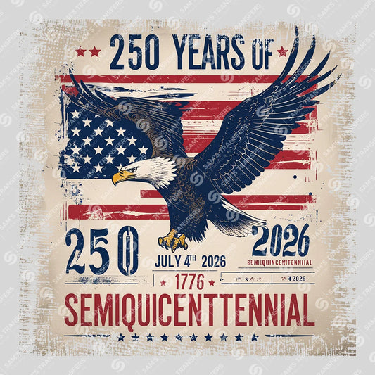 USA 250 Years Anniversary DTF Transfer | 4th of July Design | FR2159