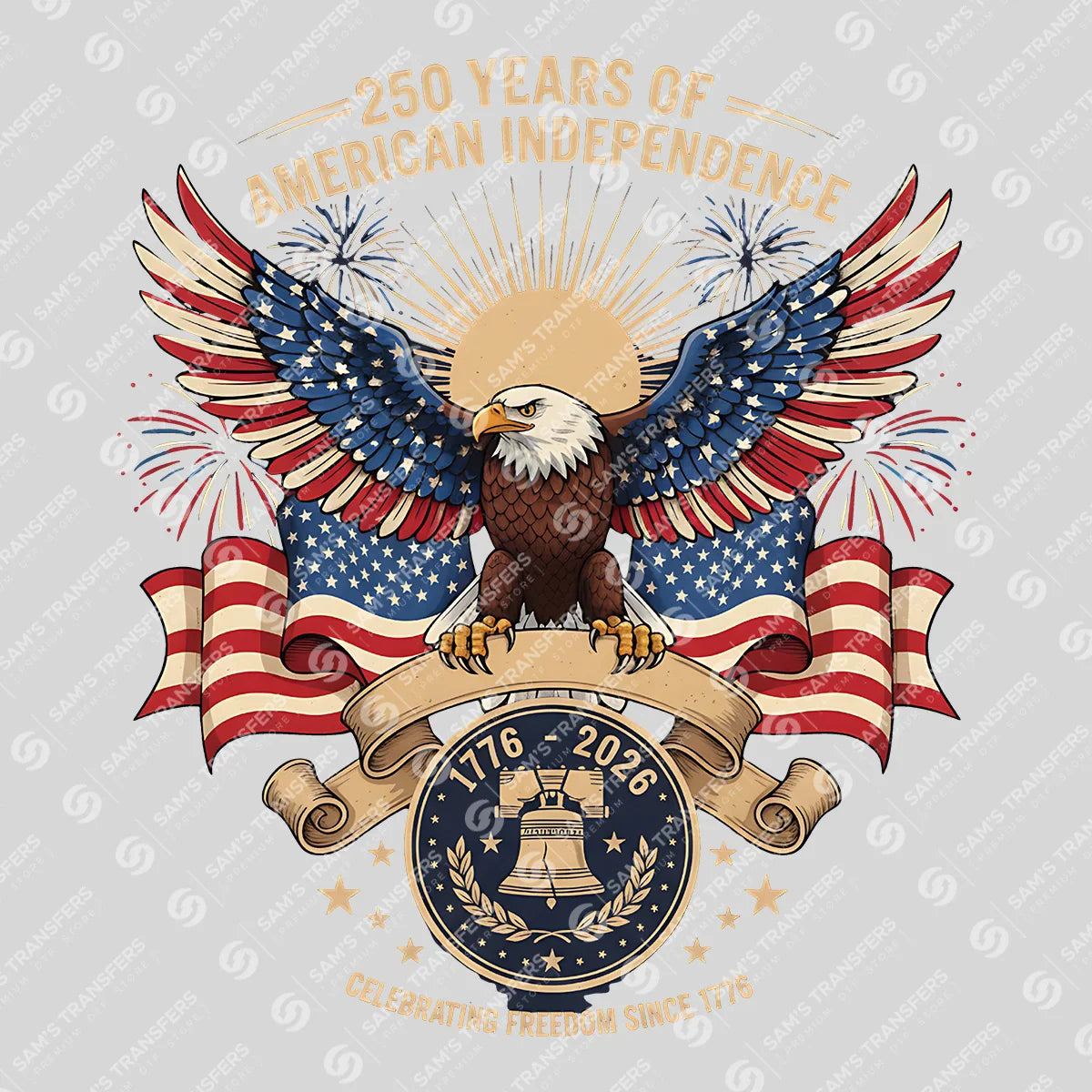 USA 250 Years Anniversary DTF Transfer | 4th of July Design | FR2160