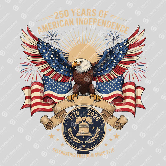USA 250 Years Anniversary DTF Transfer | 4th of July Design | FR2160