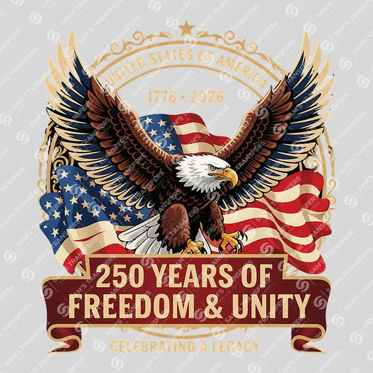 USA 250 Years Anniversary DTF Transfer | 4th of July Design | FR2162
