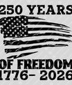 USA 250 Years Anniversary DTF Transfer | 4th of July Design | FR2172