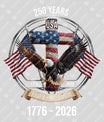 USA 250 Years Anniversary DTF Transfer | 4th of July Design | FR2173