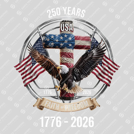 USA 250 Years Anniversary DTF Transfer | 4th of July Design | FR2173