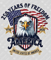 USA 250 Years Anniversary DTF Transfer | 4th of July Design | FR2175