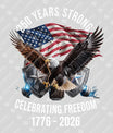 USA 250 Years Anniversary DTF Transfer | 4th of July Design | FR2176