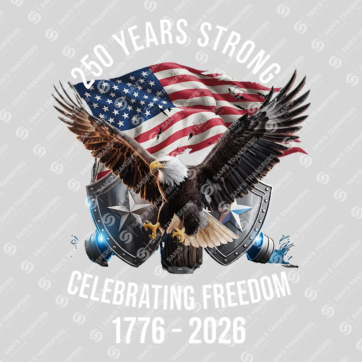 USA 250 Years Anniversary DTF Transfer | 4th of July Design | FR2176