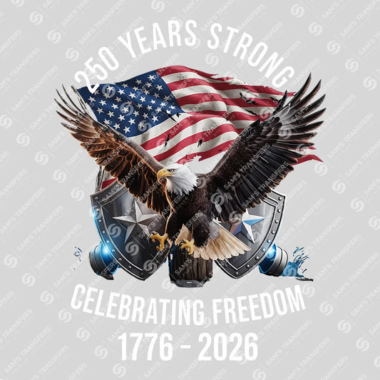 USA 250 Years Anniversary DTF Transfer | 4th of July Design | FR2176