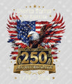 USA 250 Years Anniversary DTF Transfer | 4th of July Design | FR2177