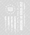 USA 250 Years Anniversary DTF Transfer | 4th of July Design | FR2179