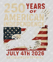 USA 250 Years Anniversary DTF Transfer | 4th of July Design | FR2192