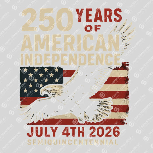 USA 250 Years Anniversary DTF Transfer | 4th of July Design | FR2192