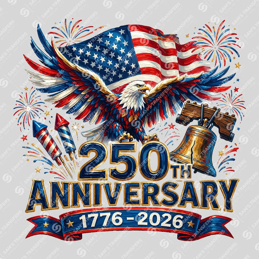 USA 250 Years Anniversary DTF Transfer | 4th of July Design | FR2193