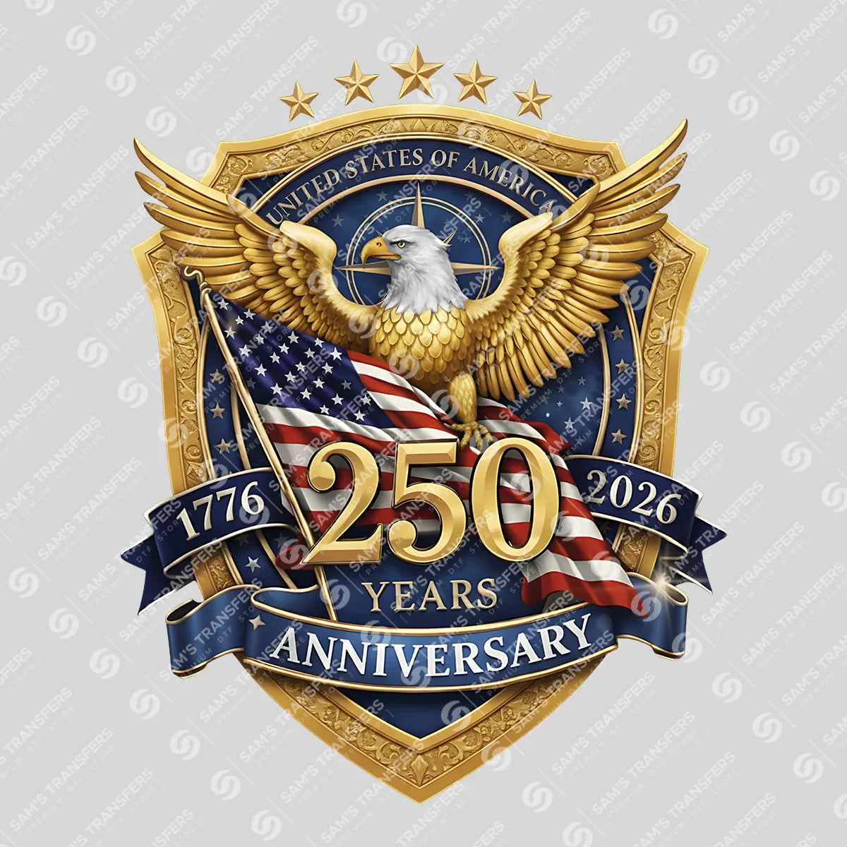 USA 250 Years Anniversary DTF Transfer | 4th of July Design | FR2194