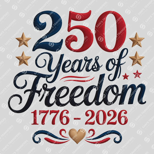 USA 250 Years Anniversary DTF Transfer | 4th of July Design | FR2195