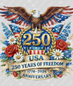 USA 250 Years Anniversary DTF Transfer | 4th of July Design | FR2196
