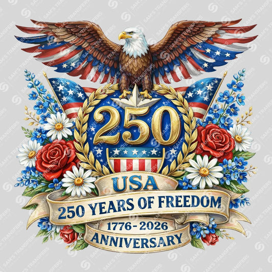 USA 250 Years Anniversary DTF Transfer | 4th of July Design | FR2196