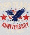 USA 250 Years Anniversary DTF Transfer | 4th of July Design | FR2197