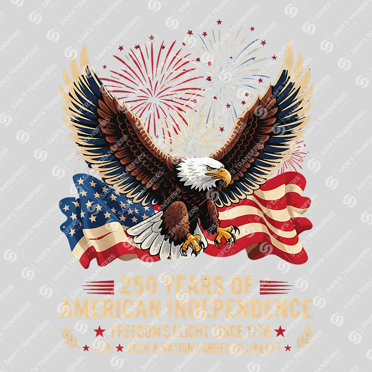 USA 250 Years Anniversary DTF Transfer | 4th of July Design | FR2199