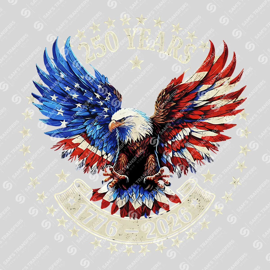 USA 250 Years Anniversary DTF Transfer | 4th of July Design | FR2201
