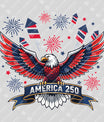 USA 250 Years Anniversary DTF Transfer | 4th of July Design | FR2207