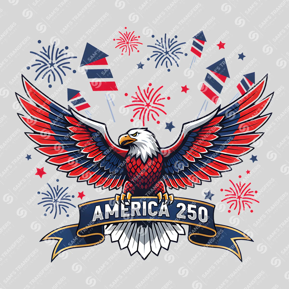 USA 250 Years Anniversary DTF Transfer | 4th of July Design | FR2207