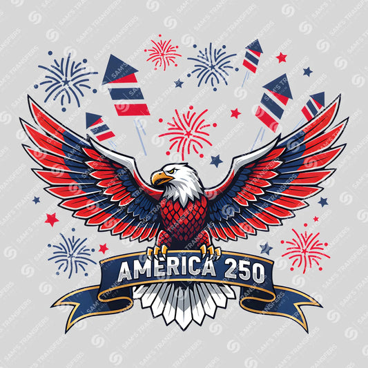 USA 250 Years Anniversary DTF Transfer | 4th of July Design | FR2207
