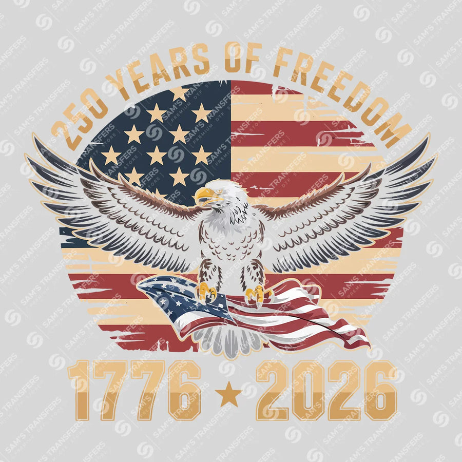 USA 250 Years Anniversary DTF Transfer | 4th of July Design | FR2217