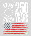 USA 250 Years Anniversary DTF Transfer | 4th of July Design | FR2221