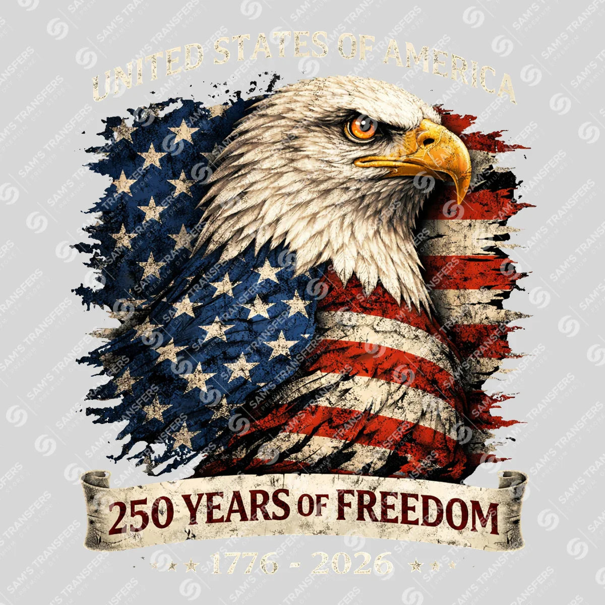 USA 250 Years Anniversary DTF Transfer | 4th of July Design | FR2223