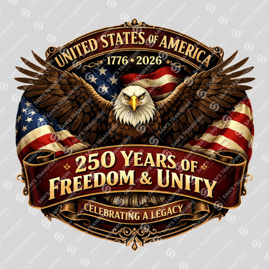 USA 250 Years Anniversary DTF Transfer | 4th of July Design | FR2224