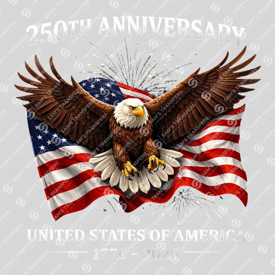 USA 250 Years Anniversary DTF Transfer | 4th of July Design | FR2225